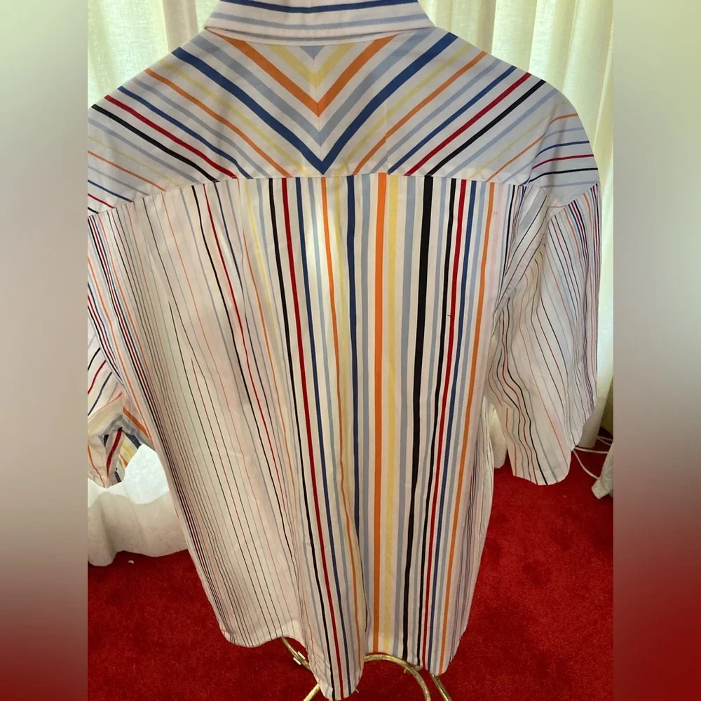 EC Hilfiger Multicolor Striped Shirt Size Large - Picture 8 of 8